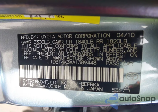 JTDBT4K3XA1389448: 44120782