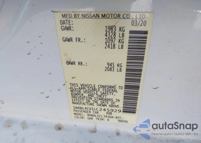 1N4BL4CV1LC245929: 44120790