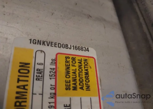 1GNKVEED0BJ166834: 44120791