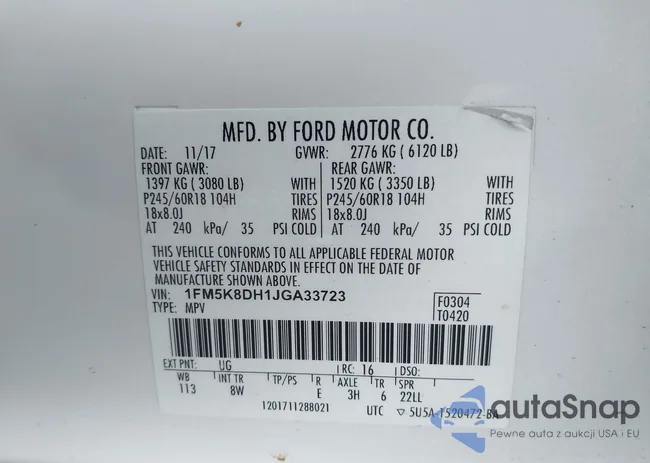 1FM5K8DH1JGA33723: 44120801