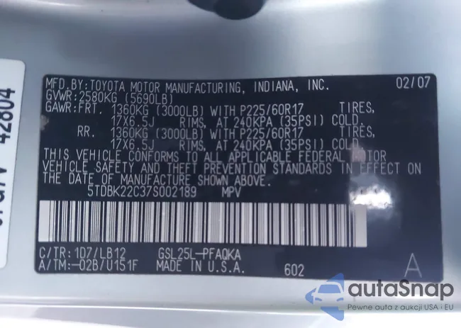 5TDBK22C37S002189: 44120880