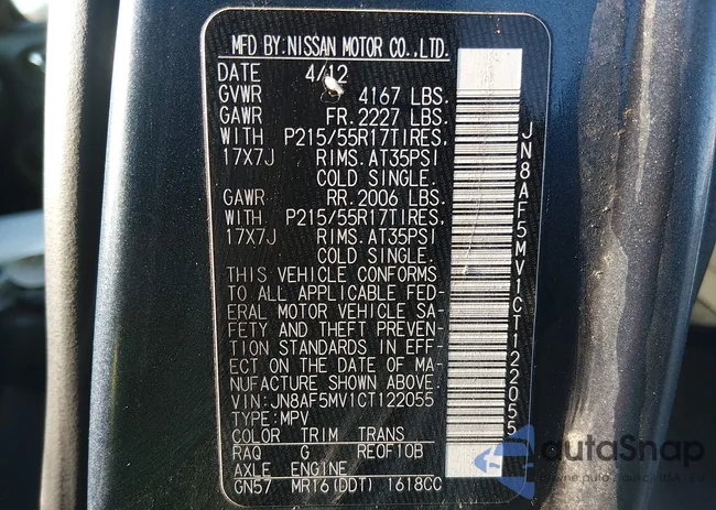 JN8AF5MV1CT122055: 44120902