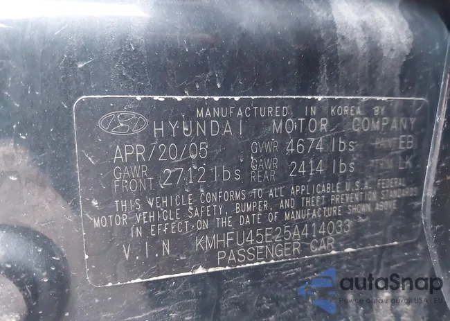 KMHFU45E25A414033: 44120921