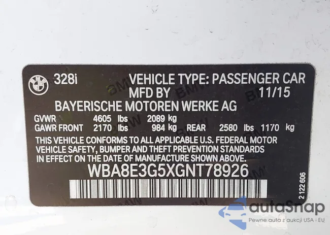 WBA8E3G5XGNT78926: 44120927