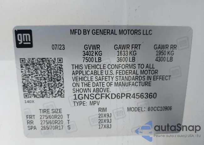 1GNSCFKD6PR456360: 44120935