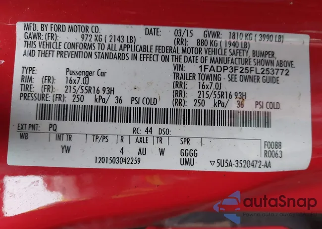 1FADP3F25FL253772: 44121031