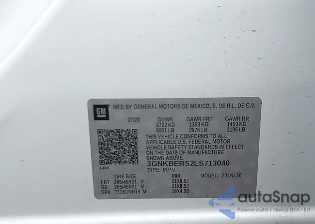 3GNKBERS2LS713040: 44121069