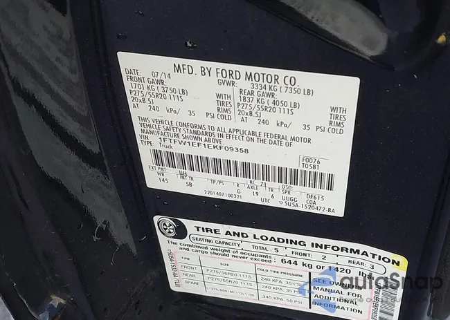 1FTFW1EF1EKF09358: 44120127