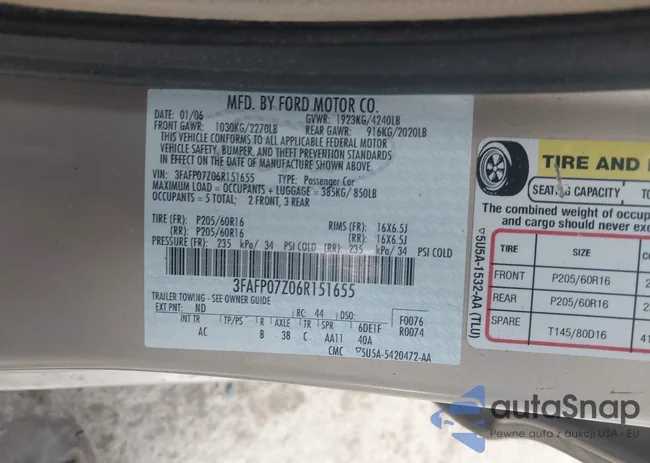 3FAFP07Z06R151655: 44120130