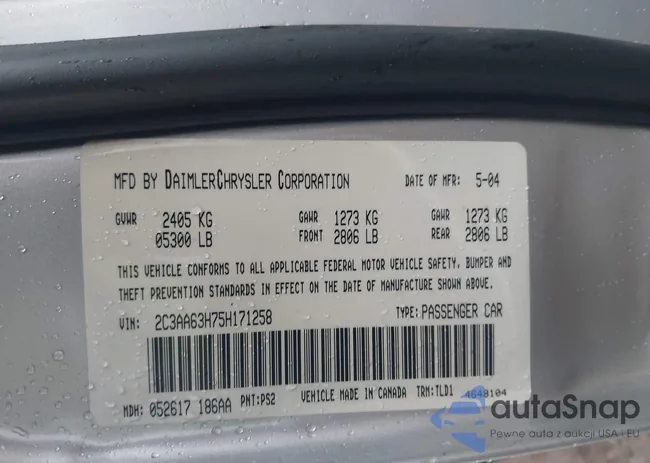 2C3AA63H75H171258: 44120203