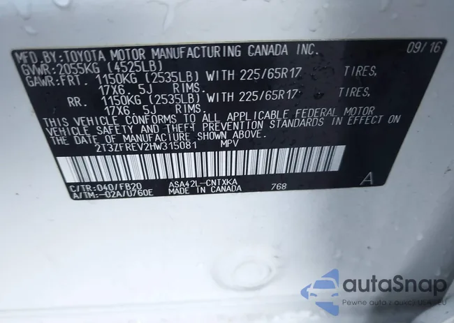 2T3ZFREV2HW315081: 44120403