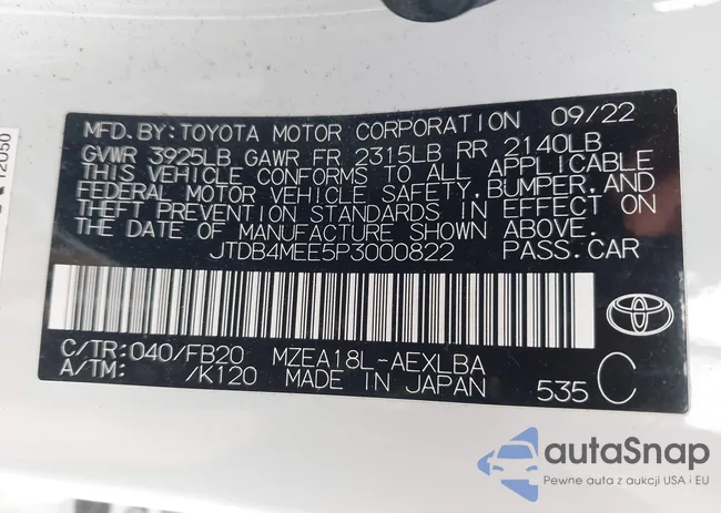 JTDB4MEE5P3000822: 44121526