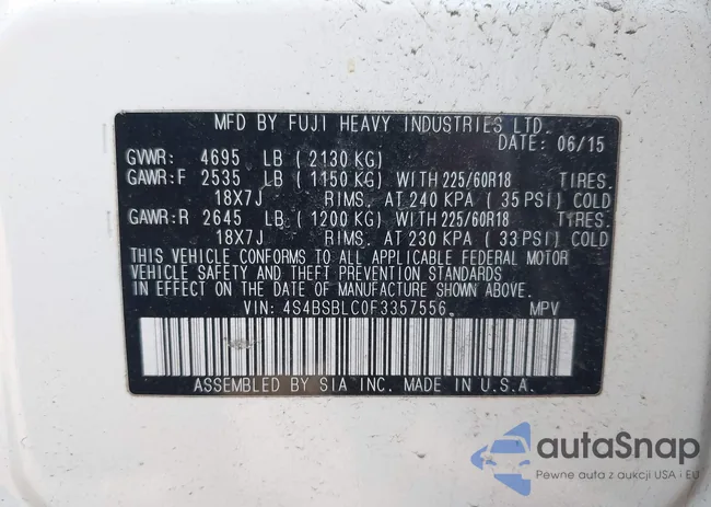 4S4BSBLC0F3357556: 44121558