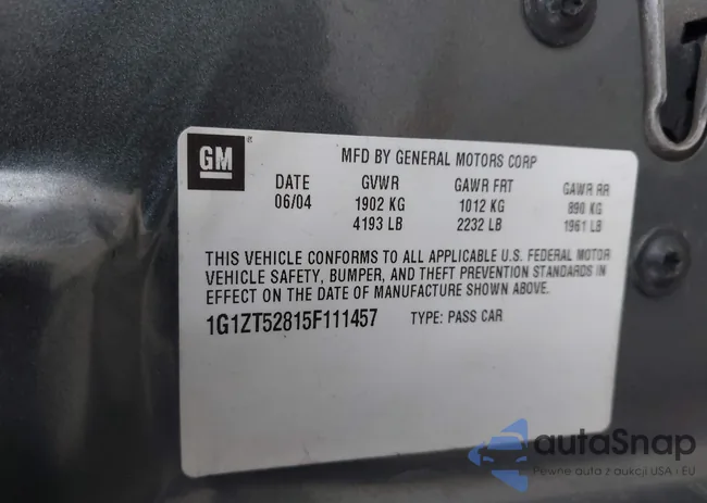 1G1ZT52815F111457: 44121580