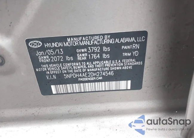 5NPDH4AE2DH274546: 44121583