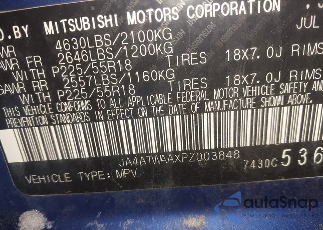 JA4ATWAAXPZ003848: 44121589