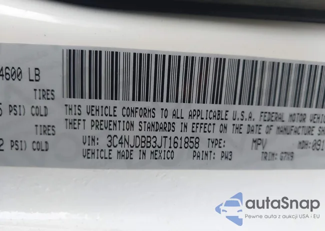 3C4NJDBB3JT161858: 44121600