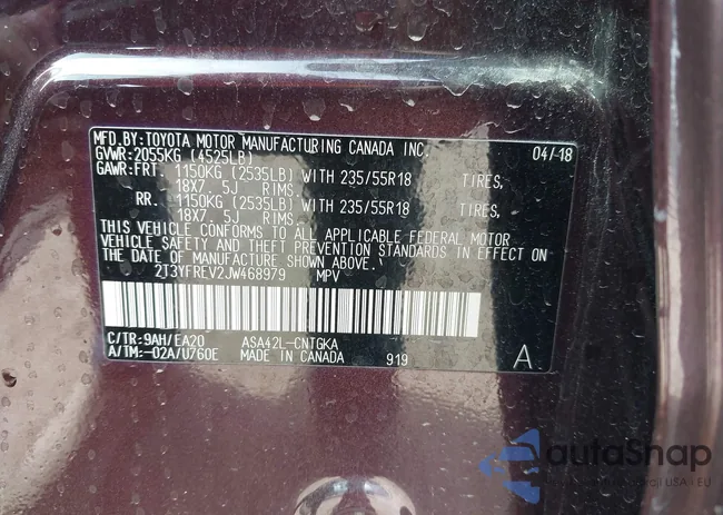 2T3YFREV2JW468979: 44121621