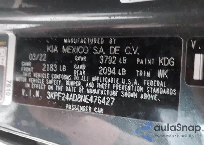 3KPF24AD8NE476427: 44121738