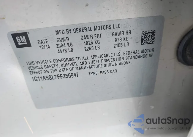 1G11A5SL7FF256947: 44121762