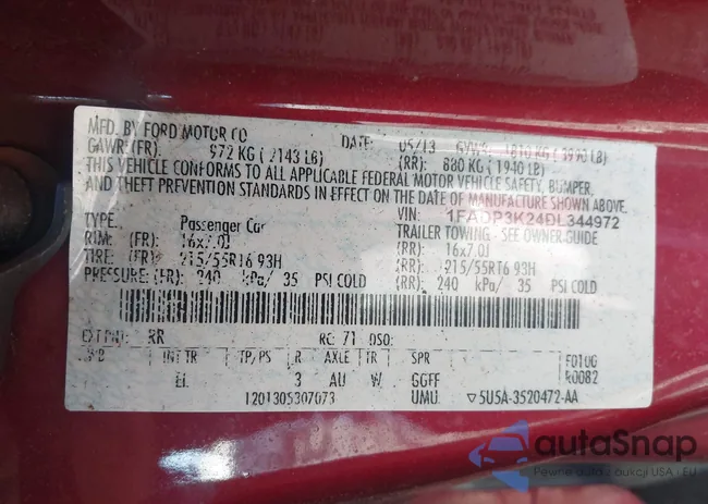 1FADP3K24DL344972: 44121804