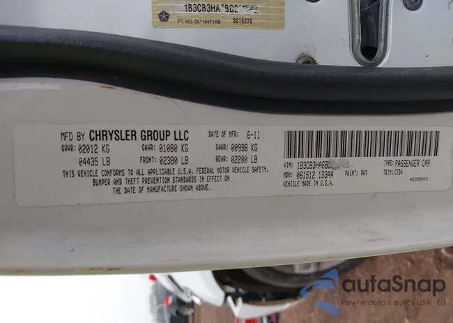 1B3CB3HA8BD118266: 44121808