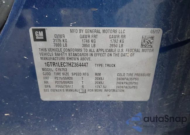 1GTR1LEC7HZ364447: 44121815