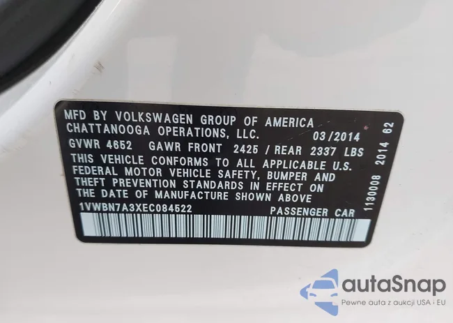 1VWBN7A3XEC084522: 44121822