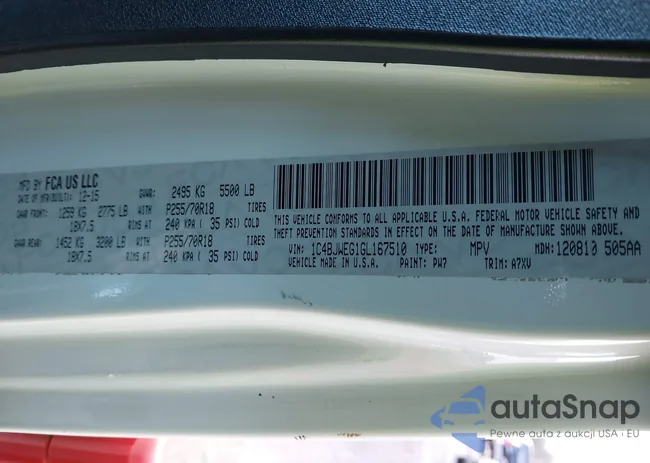 1C4BJWEG1GL167510: 44121839