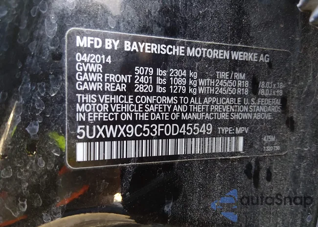 5UXWX9C53F0D45549: 44121860