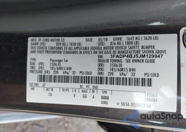 3FADP4BJ5JM129947: 44121881