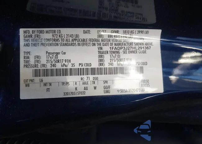 1FADP3J27HL291367: 44121889