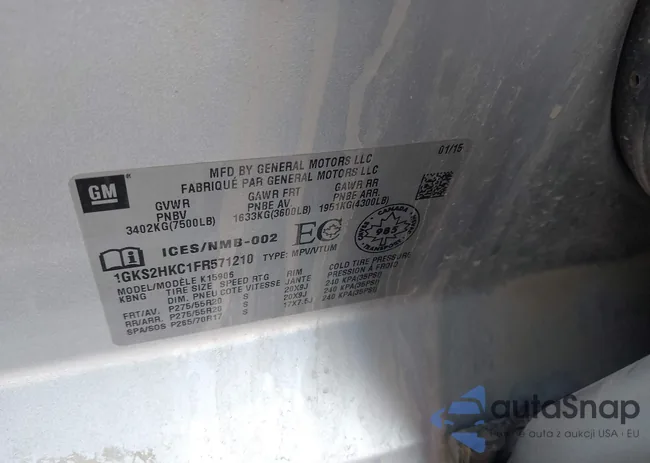 1GKS2HKC1FR571210: 44121892