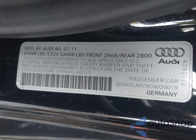 WAUSGAFC9CN020019: 44121906