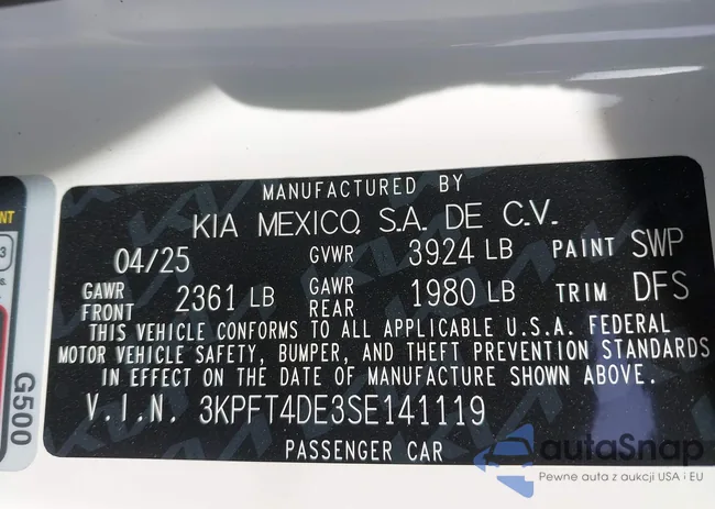 3KPFT4DE3SE141119: 44122028