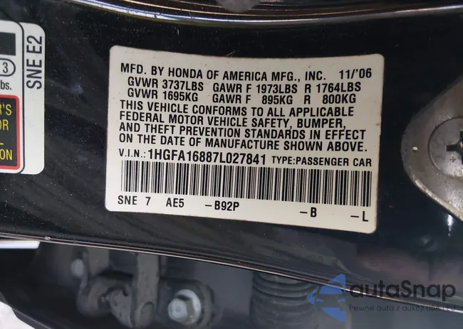 1HGFA16887L027841: 44122035