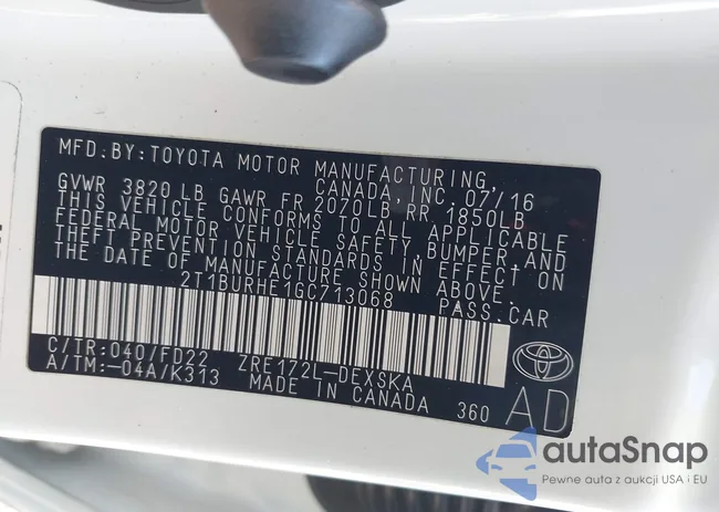 2T1BURHE1GC713068: 44122051