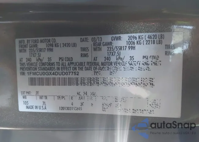 1FMCU0GX4DUD07752: 44122060