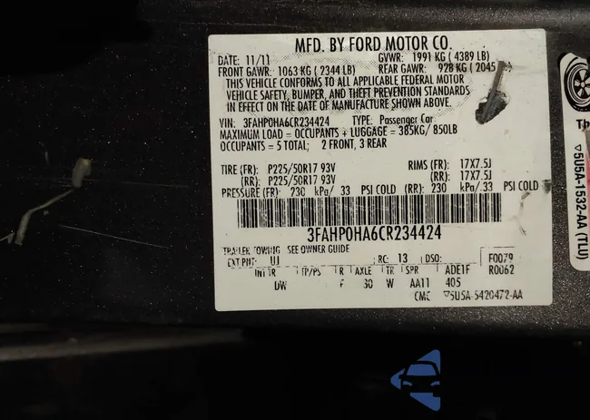 3FAHP0HA6CR234424: 44121099