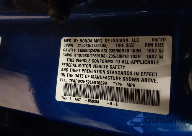 7FARW2H59LE016399: 44121210