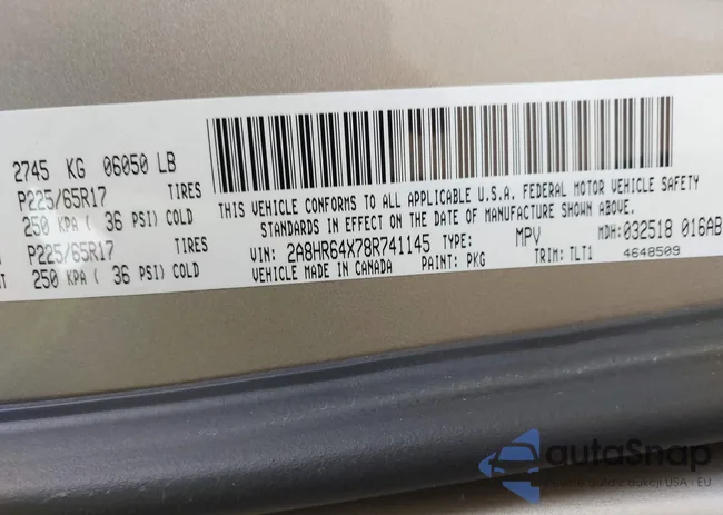 2A8HR64X78R741145: 44121258