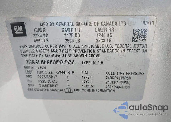 2GNALBEK8D6323332: 44121285