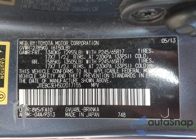 JTEBC3EH5D2017155: 44121290