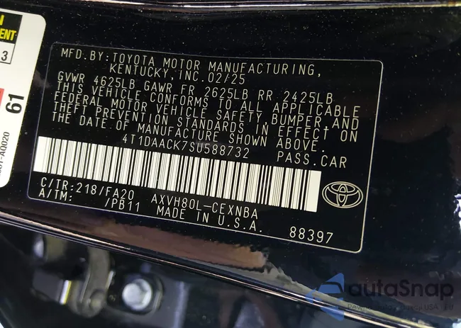 4T1DAACK7SU588732: 44121348