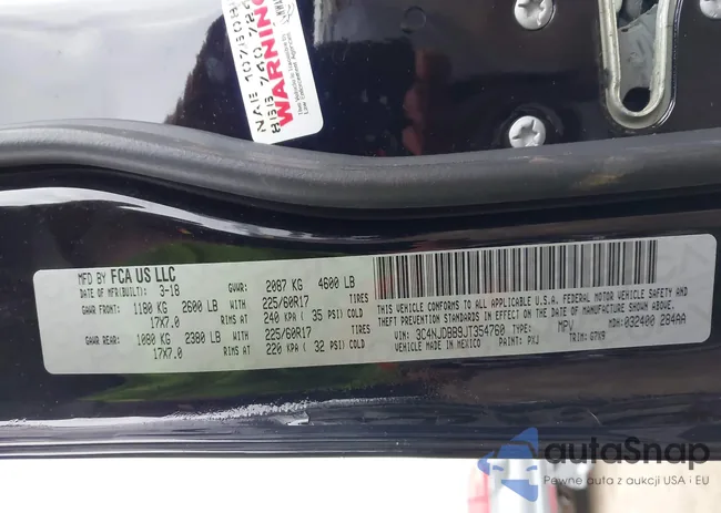 3C4NJDBB9JT354760: 44121395