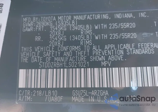 5TDDZRBH1LS021021: 44121407