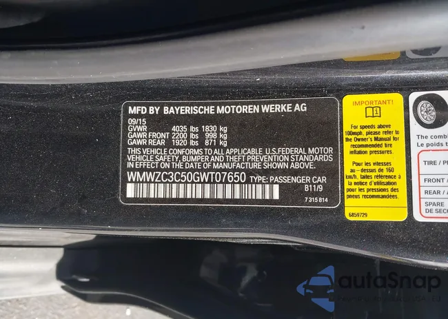 WMWZC3C50GWT07650: 44121456