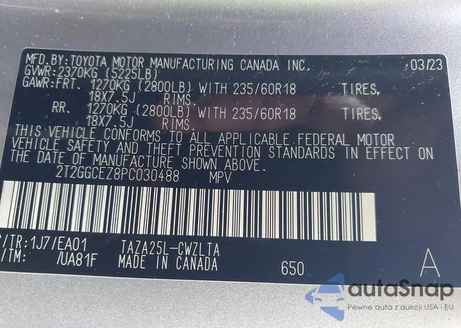 2T2GGCEZ8PC030488: 44121487