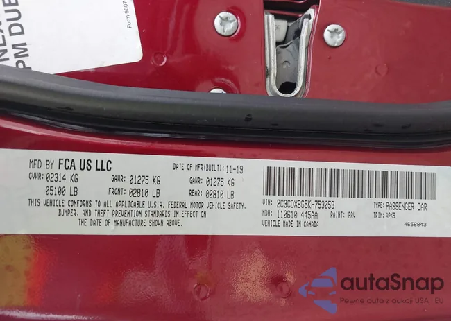 2C3CDXBG5KH753059: 44122531