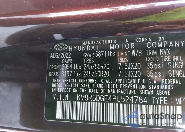 KM8R5DGE4PU524784: 44122544